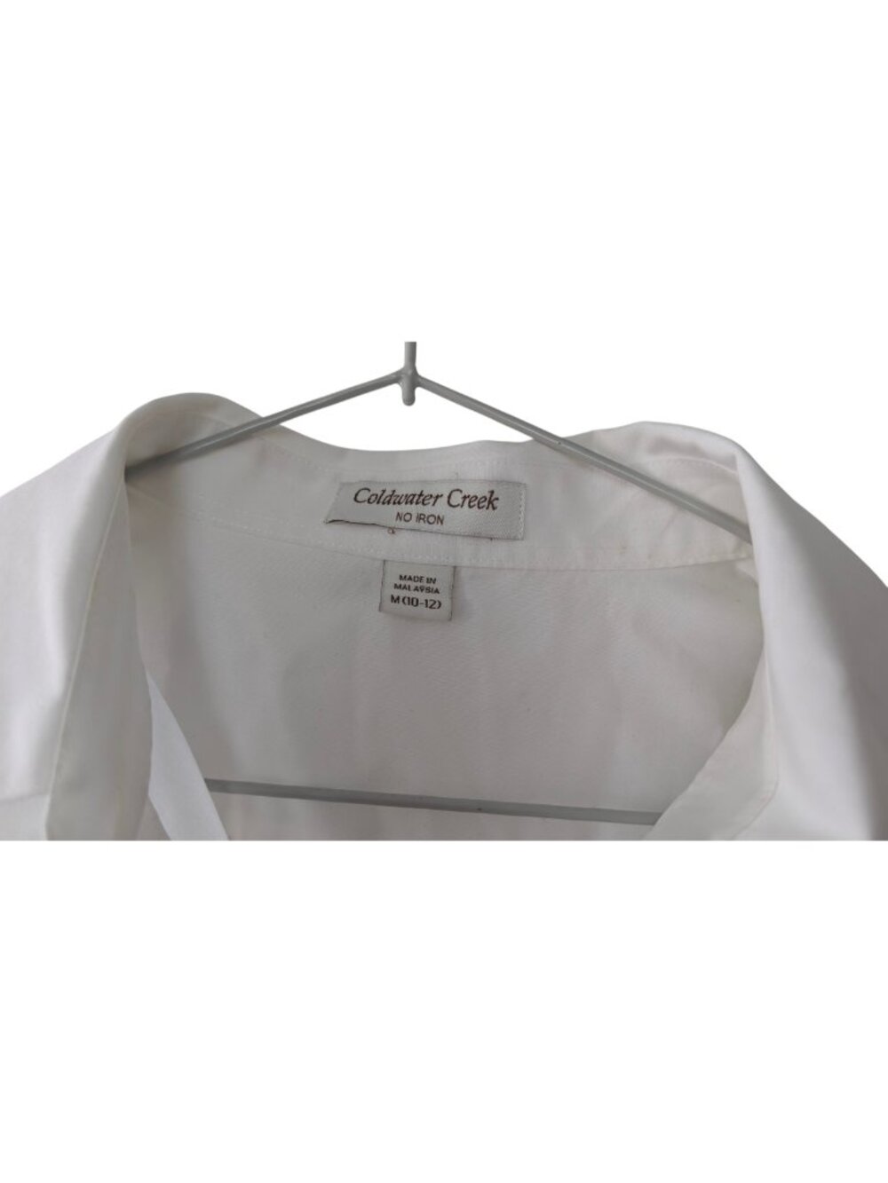 Coldwater Creek Sleeveless No-Iron White Button-Down Shirt - Size Medium - Picture 2 of 3